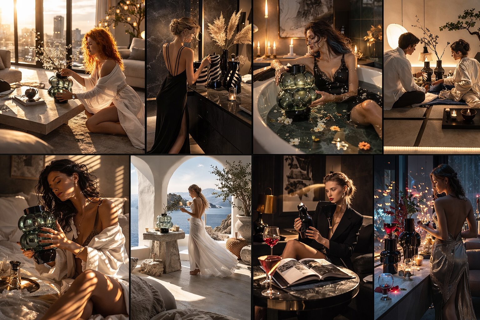 ваза как акцентный арт-объект в гостиной — крупный план